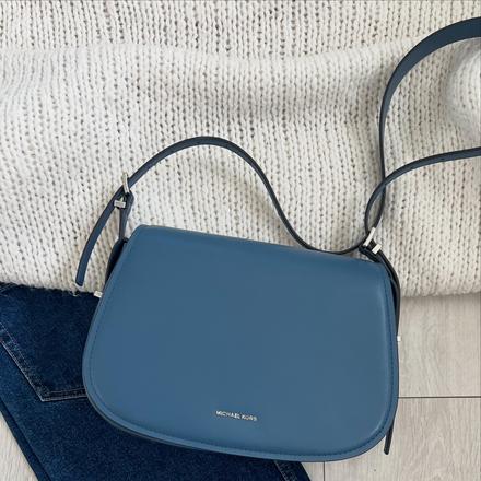 Michael kors messenger crossbody large modrá, michael kors