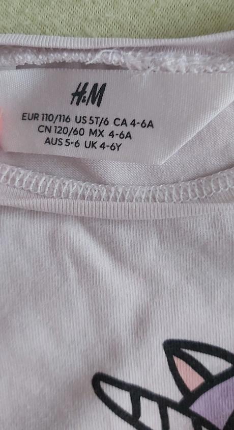 Tričko dúhový jednorožec h&m 110/116, h&m,110