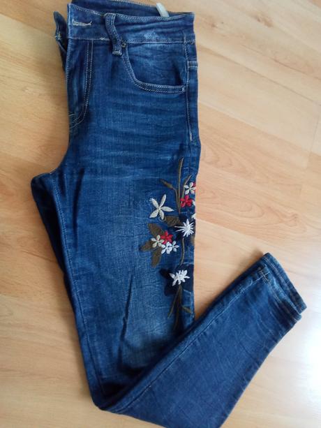 Rifle s výšivkou, denim,s