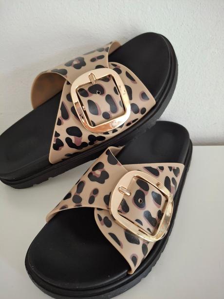 Leopardie trendy pohodlné šlapky - vsuvky, 38