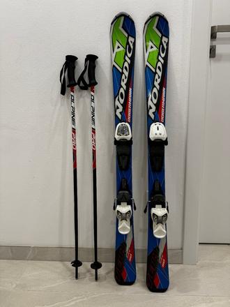 Detské lyže dobermann, palice atomic, atomic,110-119 cm