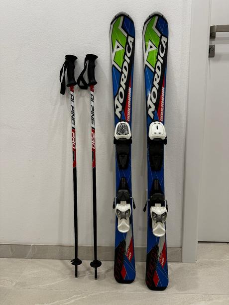 Detské lyže dobermann, palice atomic, atomic,110-119 cm