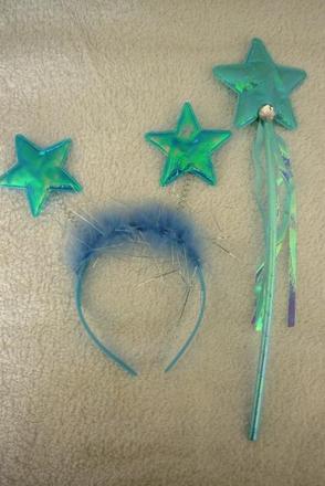 Tyrkysová čelenka a palička hviezda,
