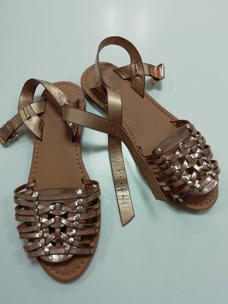 Medeno ružové metalické sandále ovs, 37