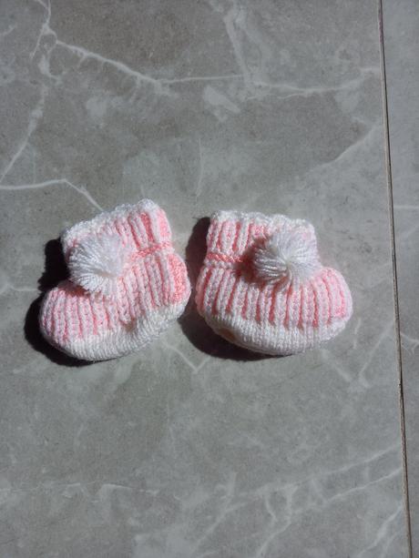 Dievčenské pletené papučky 0-6mes., <17