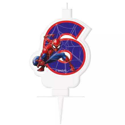 Sviečka č.6 spiderman - skladom, pnn98068, 