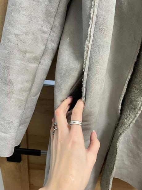 Sivý kabát brusená koža, yessica,m