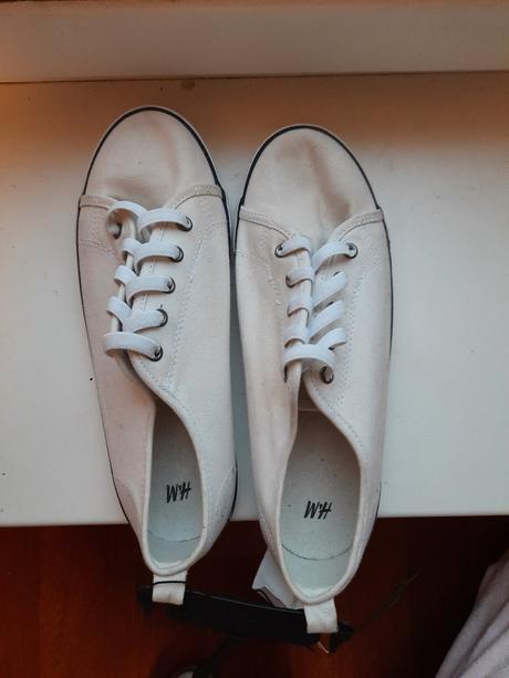 Platene tenisky bielej farby, h&m,39