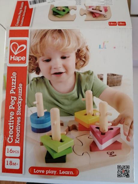 Drevená skladačka puzzle, cvičenie jemnej motoriky, 