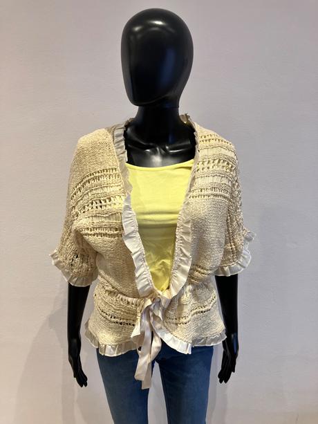 Dámsky béžový sveter krátky rukáv (46), george,xxl