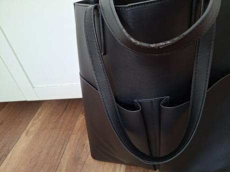 Velka cierna kabelka, shopperka, taska kupovana na, about you