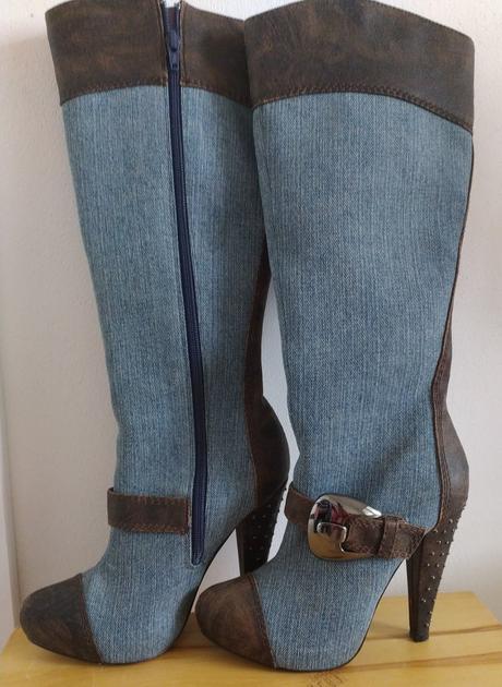 Superštýlove riflové prechodné vysoké čižmy mixer, mixer,36