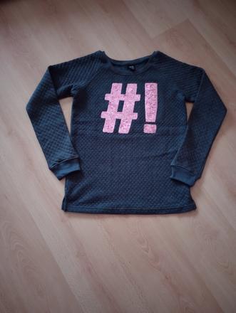 Sivá mikina flitre 158/164, 158