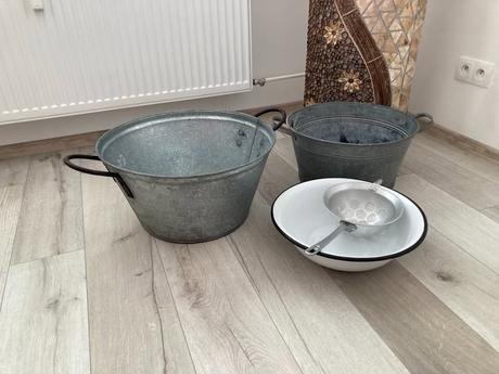 Pozinkované vandlíky, lavor smaltovaný,, 