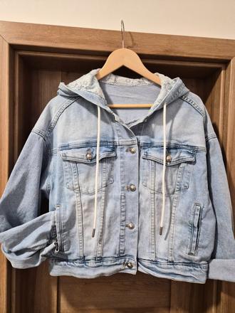 Riflová bunda s kapucou, m