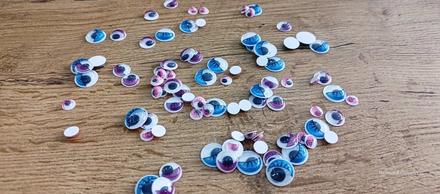 Oči nalepovacie - farebný mix - mix 100 kusov, 