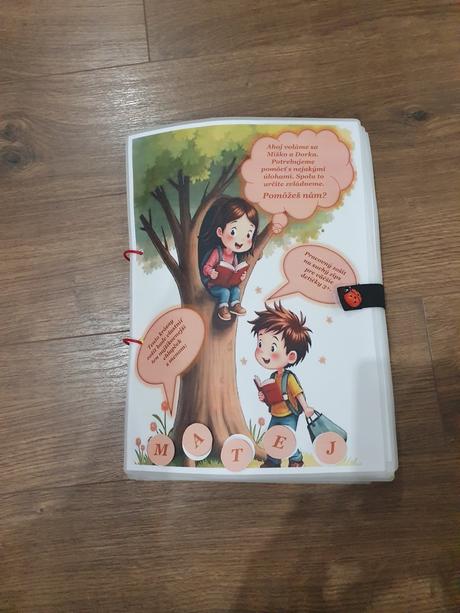 Pracovný zošit na suchý zips pre väčšie deticky, 