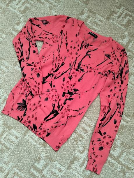 Koralový vzorovaný sveter, m