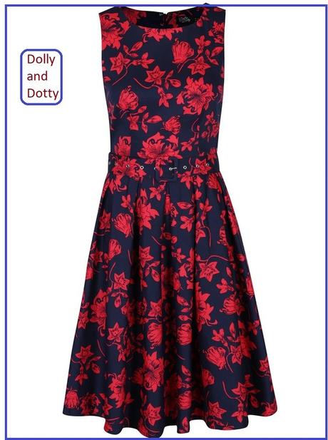 Modro-červené šaty dolly and dotty, l