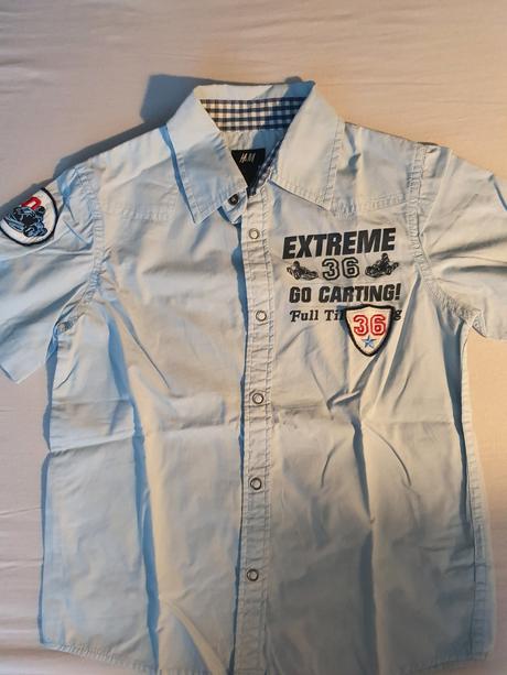 Športová tenká bavlnená košeľa, h&m,128