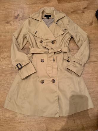 Béžový trenčkot, h&m,xs