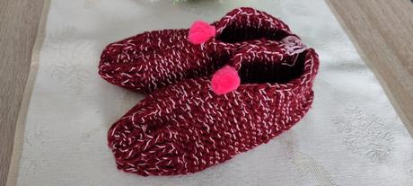 Handmade pletené papučky, 35