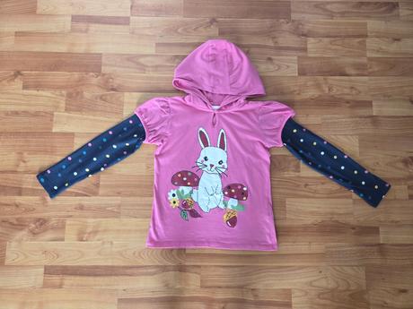 Dvojstupňové tričko so zajkom, bonprix,134