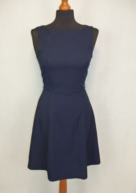 Kvalitné tmavomodré šaty, h&m,34
