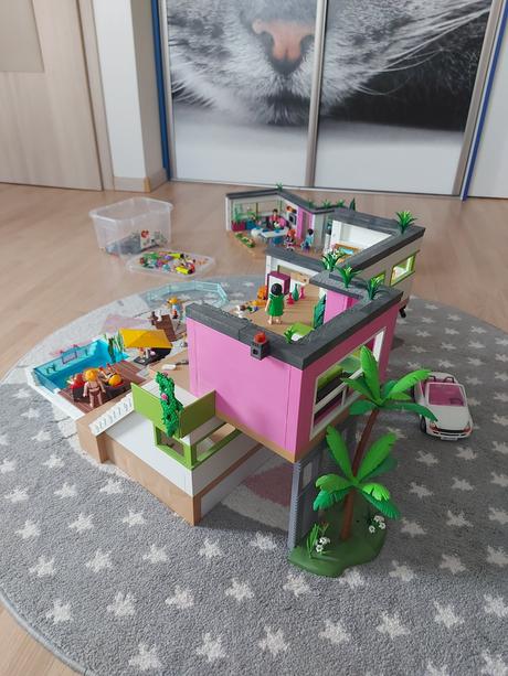 Playmobil obrovská vila+bazén+hosťovský dom+auto, 