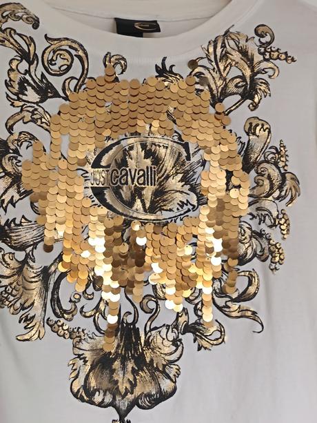 Damske tricko s flitrami just cavalli, s