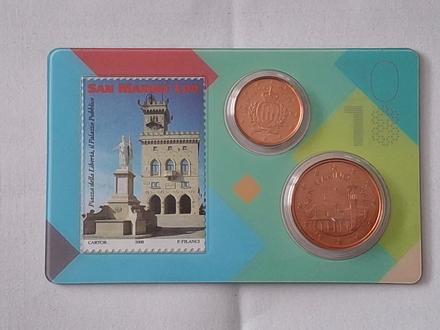 Mincová karta so známkou san maríno 2018, 
