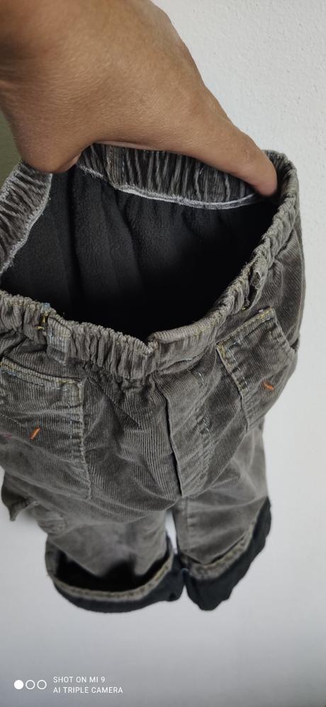 Zateplené menčestrové nohavice 92, 92