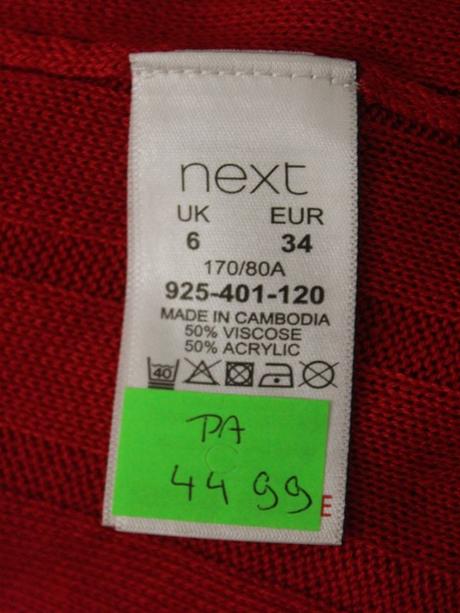 -rebrované pulóvrové šaty next veľ. 34, next,xs