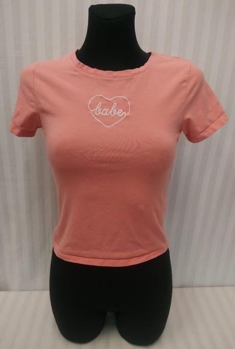 Dámsky ružový crop top s motívom, fb sister, s, s