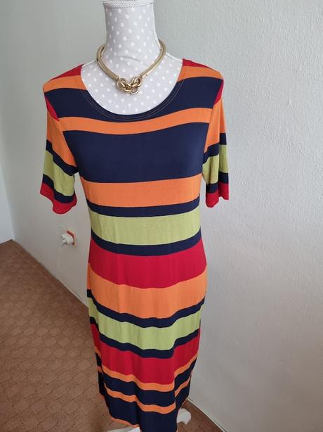 Farebné elastické šaty 38, 38