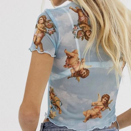 Crop top s anjelikmi, bershka,xs