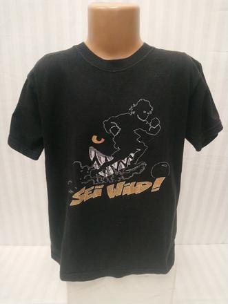 Chlapčenské čierne tričko, motív, russel, 134-140, 140