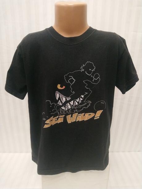 Chlapčenské čierne tričko, motív, russel, 134-140, 140