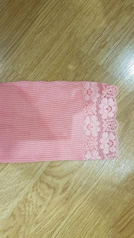 Ružové tričko s čipkou v. m, m