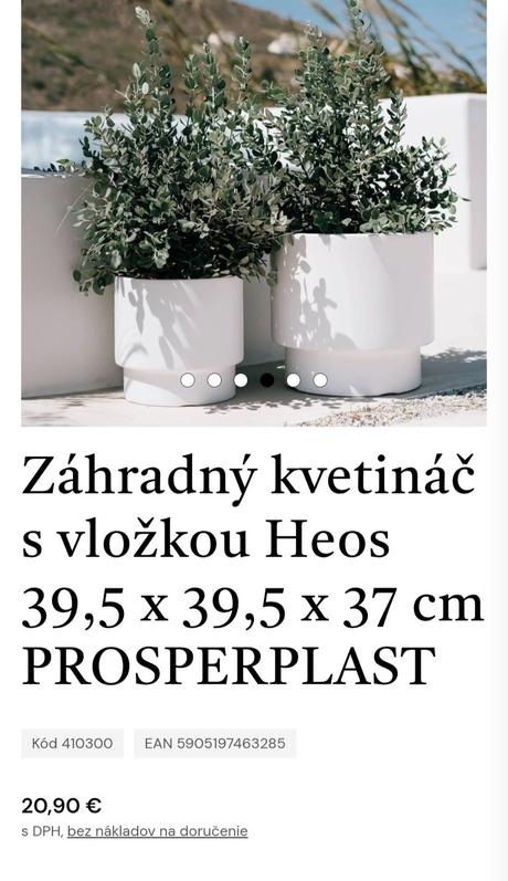 Prosperplast kvetináč heos s vložkou, 