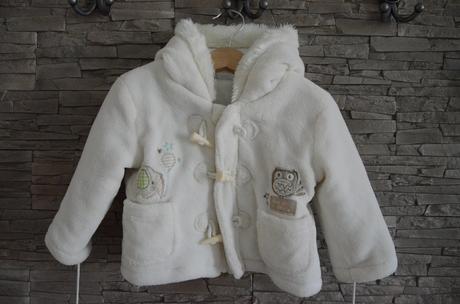 Plyšový kabátik s rukavičkami, f&f,80