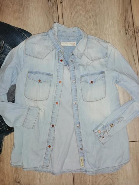 Riflíková bundička, košeľa, benetton, zara, 122–134