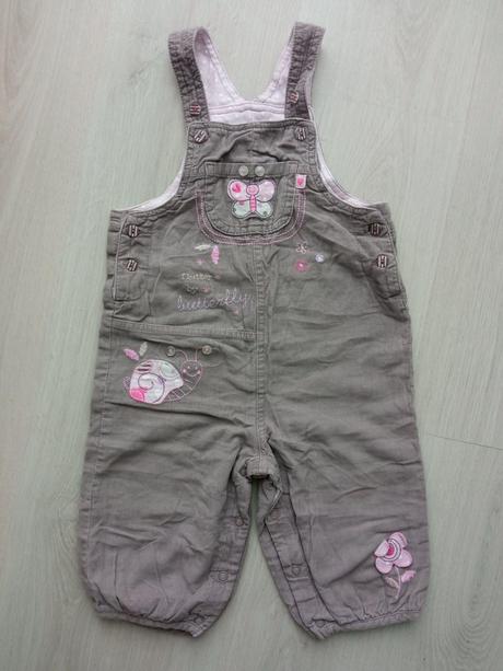 Sivé podšité menčestrové nohavice s trakmi (86), cherokee,86