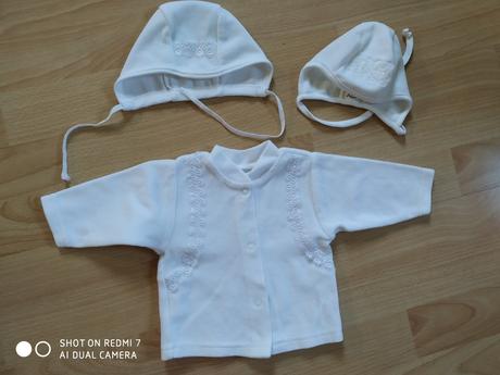 Mikinka a  2 čiapky veľ. 62, 62