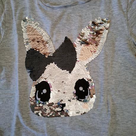 Tričká so zajačikom z flitrov h&m, veľ. 110/116, h&m,116