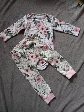 Komplet body + pudlove tepláky handmade, 92