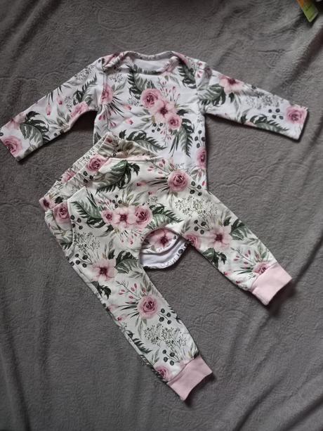 Komplet body + pudlove tepláky handmade, 92