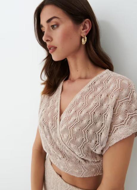 Kropové tričko hačkované, mohito,m