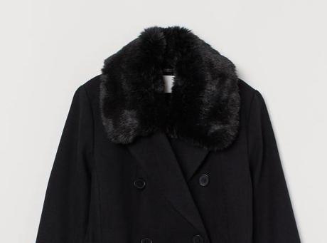 Čierny kožušinový golier, 
