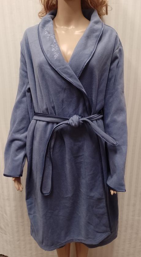 Dámsky modro fialový fleesový župan, vel. xl/xxl, xl